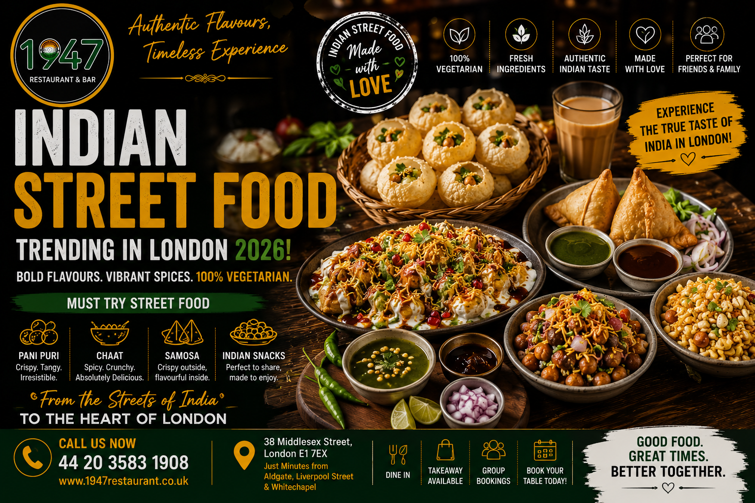 Why Indian Street Food Is Trending in London in 2026 – A Guide to Authentic Vegetarian Flavours