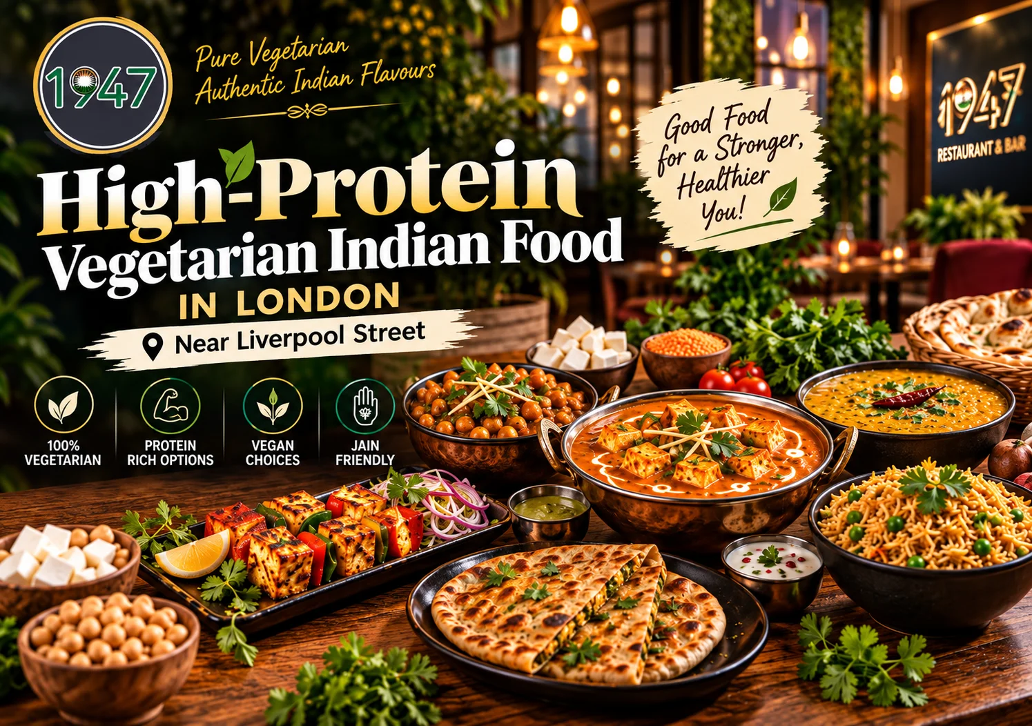High-Protein Vegetarian Indian Food in London: What to Eat Near Liverpool Street in 2026